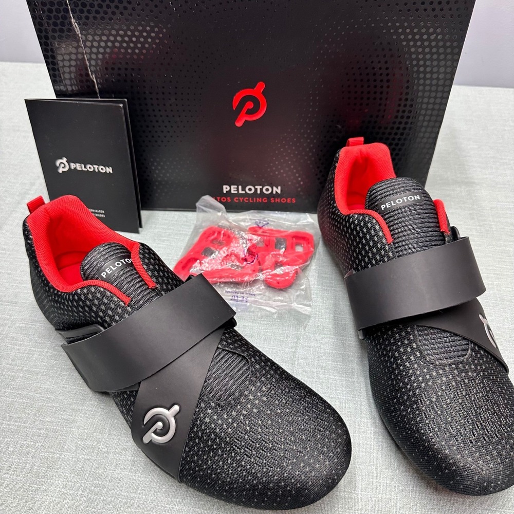 Peloton Altos Cycling Shoes Black Red Men 10 Women 11.5 BS03-01UB-100 Cleats